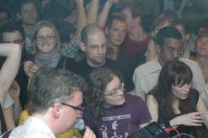 That's me in the purple t-shirt. Photo by John Papamarko